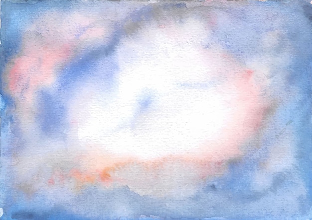 Vector misty cloud blue pink abstract painting background watercolor