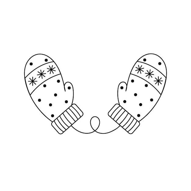 Mitten-pictogram een paar kerstwanten