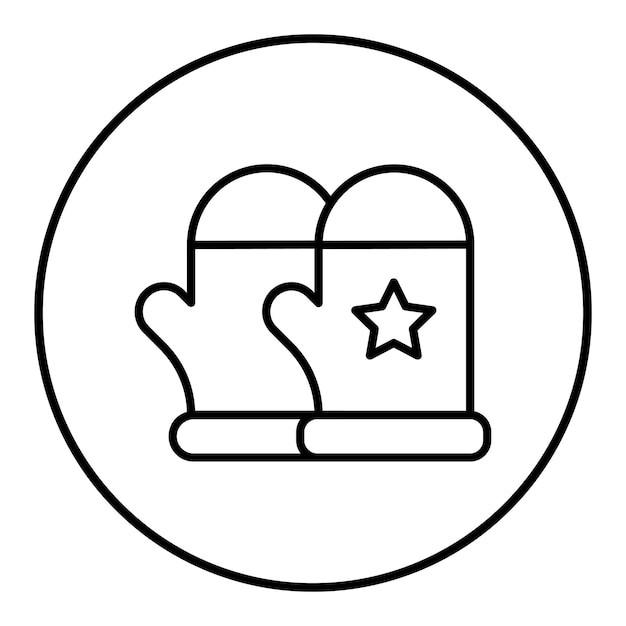 Векторная икона рукавицы может быть использована для зимнего набора икон