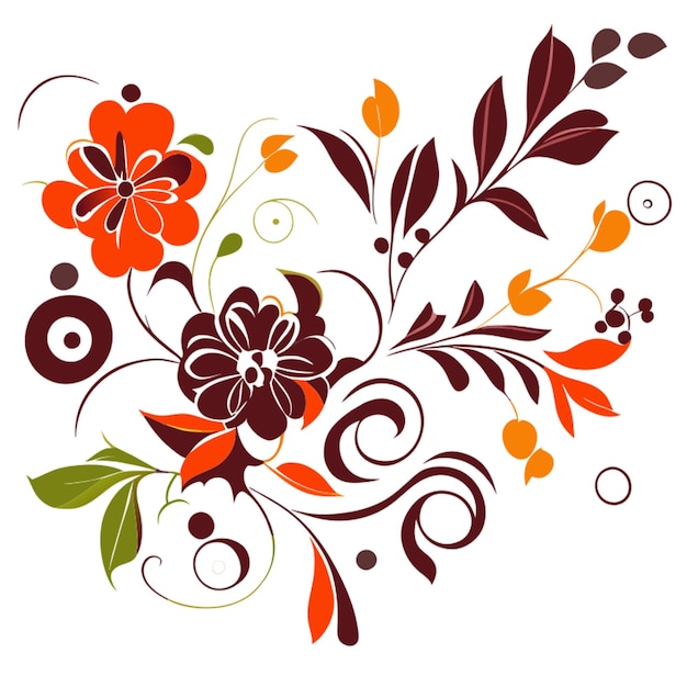 Vector mix bloemen achtergrond banner hi res detial patronen dikke lijnen zwarte contouren kleur schaduw vector