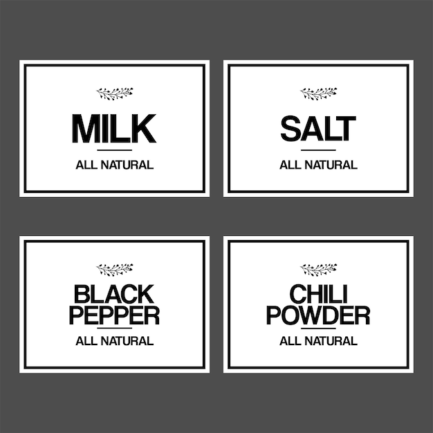 MIX sticker label, kitchen ingredient sticker label