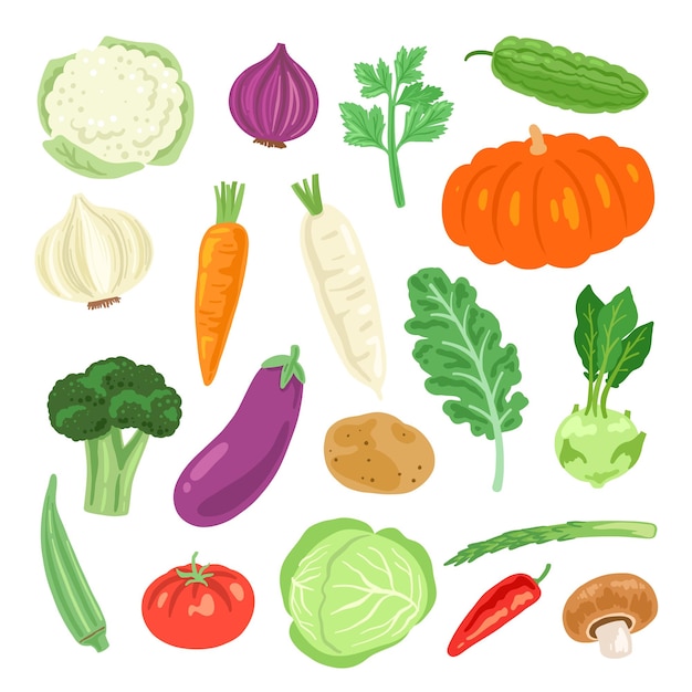 Mix vegetables collection clipart healthy food fo wellness real food