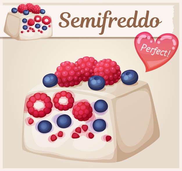 Vector mixed berries semifreddo icon cartoon vector food illustration