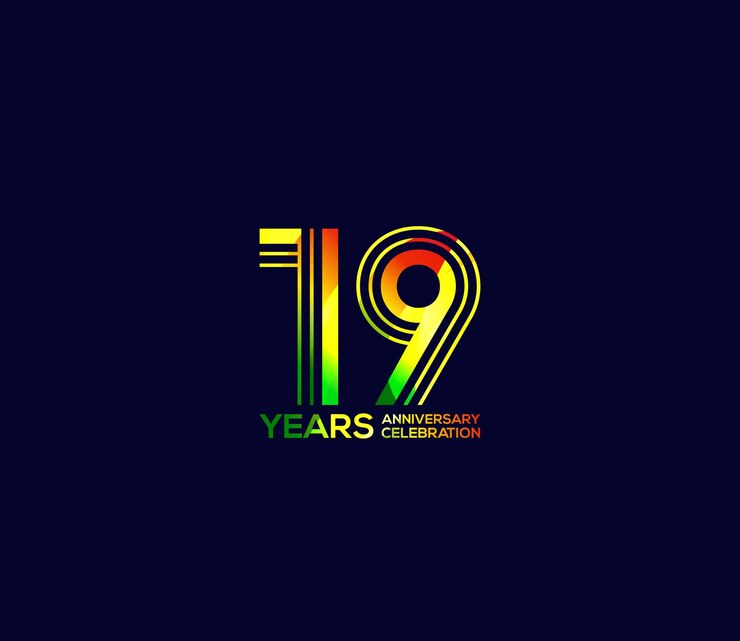 वेक्टर mixed colors festivals 19 year anniversary party events company based banners posters