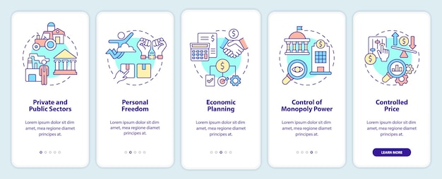 Mixed economy features onboarding mobile app screen