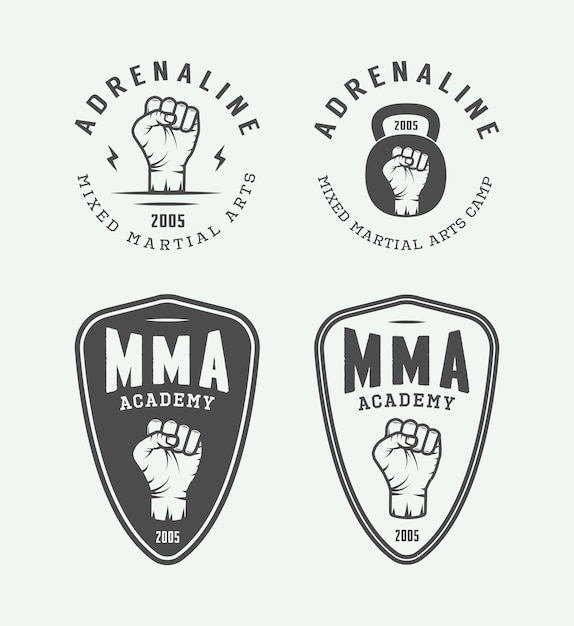 Vector mixed martial arts emblems