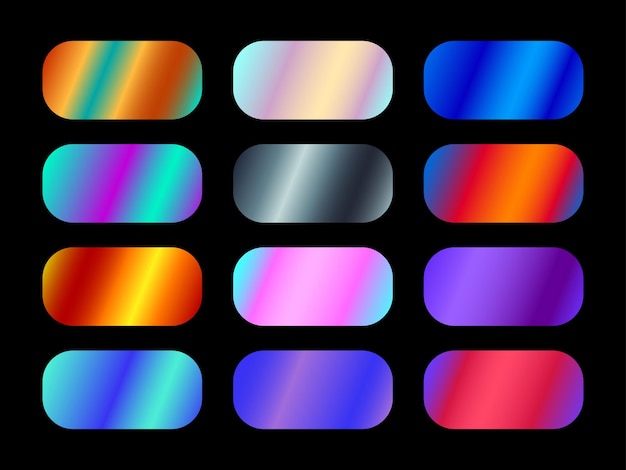 Vector mixed vibrant colors gradient set