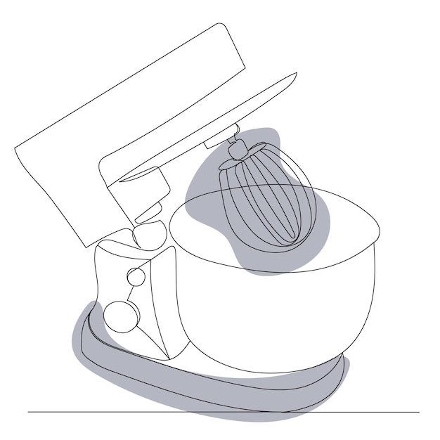 Mixer drawing by one continuous line isolated