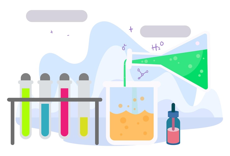 Vector mixing chemical concept illustration stylish and beautiful