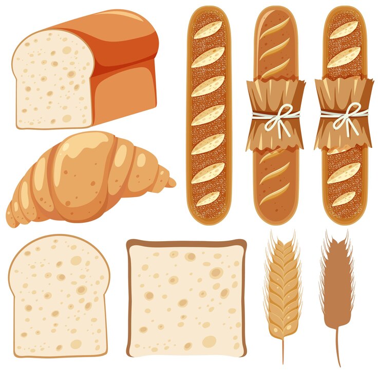 Vector mixset van broodbakkerij