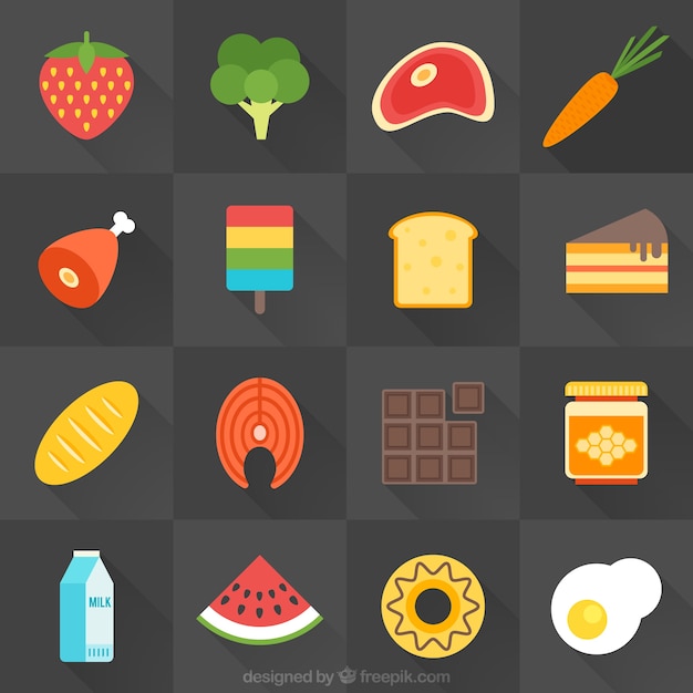 Mixture food in flat design