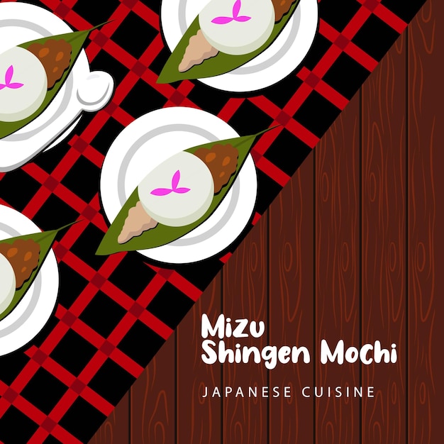Mizu shingen mochi illustrazione in stile piatto