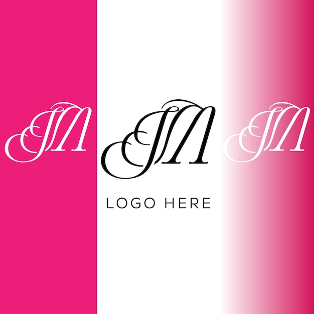 mj initial letter logo design