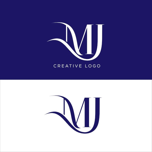 Design del logo della lettera iniziale mj