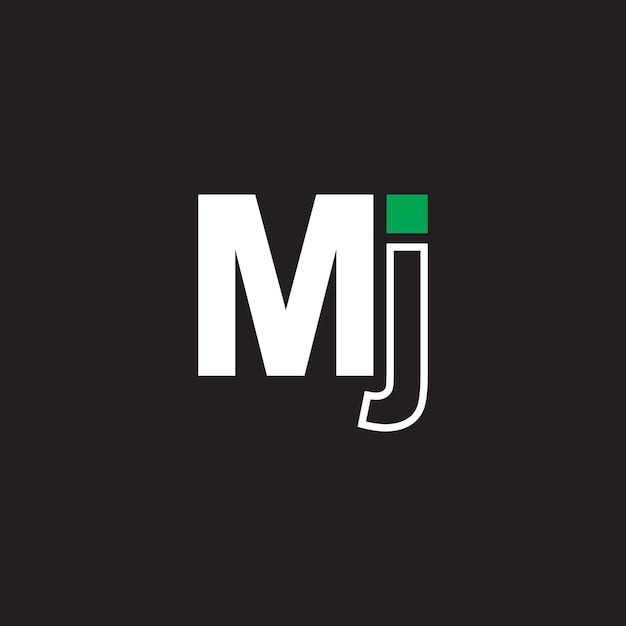 Mj logo vector ontwerpsjablonen op zwarte achtergrond