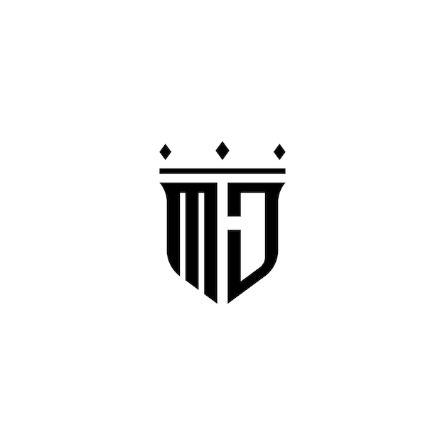 Vettore mj monogramma logo design lettera testo nome simbolo monocromatico logotipo alfabeto carattere logo semplice