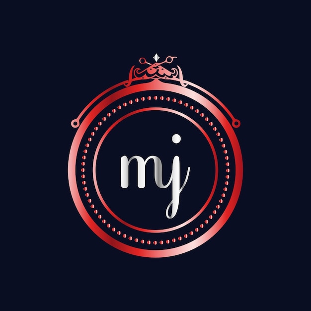 Logo mj monograms, salone, modello vettoriale luxury cosmetics spa beauty