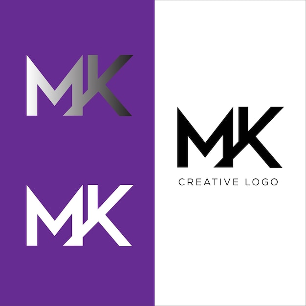 MK initial letter logo design