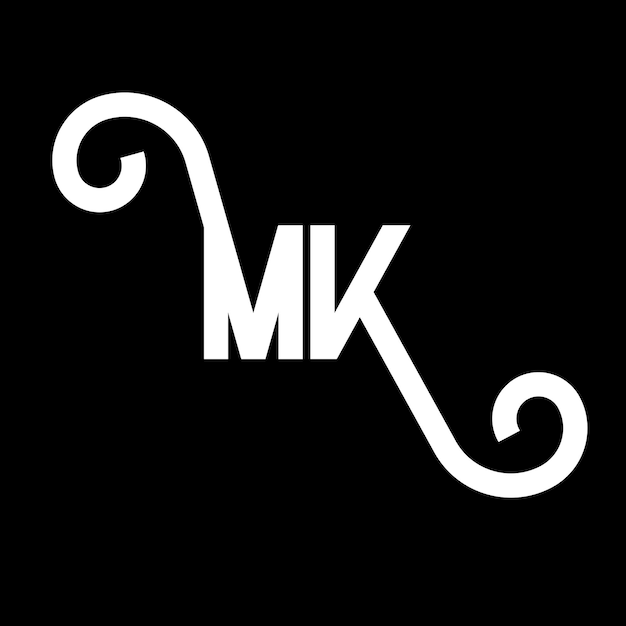 Vettore mk logo letter design lettere iniziali mk logo icon abstract letter mk minimal logo design template m k letter design vector con colori neri mk logo