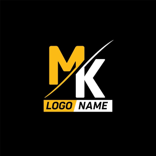 Vettore design del logo della lettera mk
