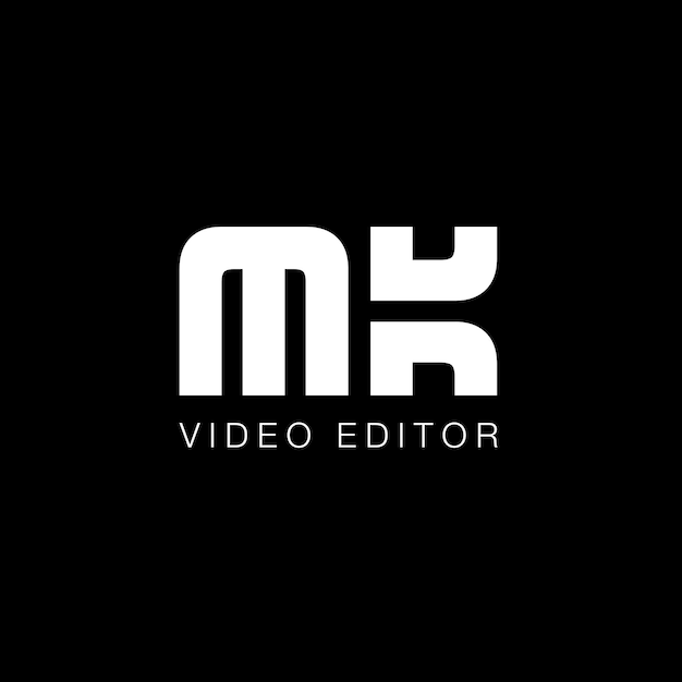 MK Lettermark Logo in Black and White