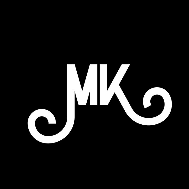 MK Logo Letter Design Aanvankelijke letters MK logo icoon Abstract letter MK minimale logo design sjabloon M K letter design vector met zwarte kleuren mk logo