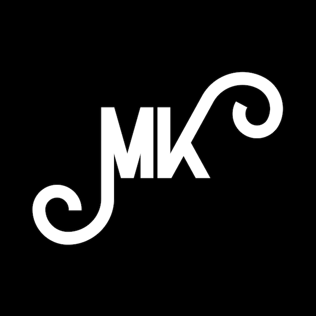 Vector mk logo letter design aanvankelijke letters mk logo icoon abstract letter mk minimale logo design sjabloon m k letter design vector met zwarte kleuren mk logo