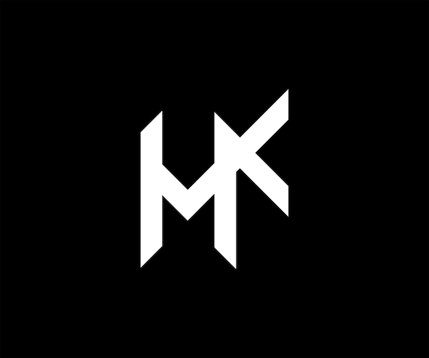 MK ロゴ。 MK ロゴ デザイン テンプレート ベクトル イラスト。 MK 初期手書きロゴ テンプレート ベクトル。