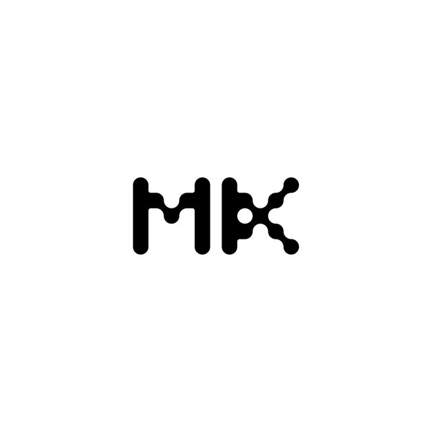 Mk monogramma logo design lettera testo nome simbolo logotipo monocromatico carattere alfabetico logo semplice