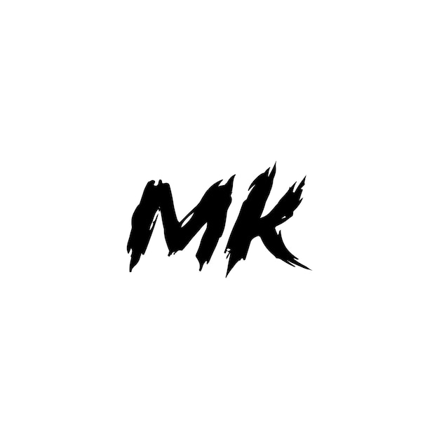 Vector mk monogram logo design letter text name symbol monochrome logotype alphabet character simple logo