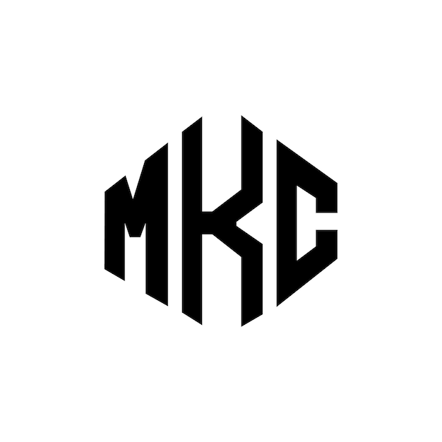 다각형 모양의 MKC 글자 로고 디자인, MKC 다각형 및 큐브 모양 로고 디자인 MKC 육각형 터 로고 템플릿, 백색 및 검은색 MKC 모노그램 비즈니스 및 부동산 로고