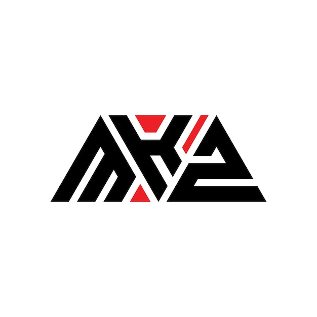 MKZ driehoek letter logo ontwerp met driehoek vorm MKZ drieHoek logo ontwerp monogram MKZ drie hoek vector logo sjabloon met rode kleur MKZ driehuizige logo eenvoudig elegant en luxe logo MKZ