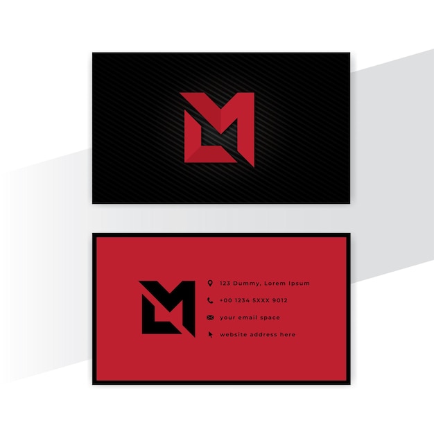 ML logo Business card abstract vector design