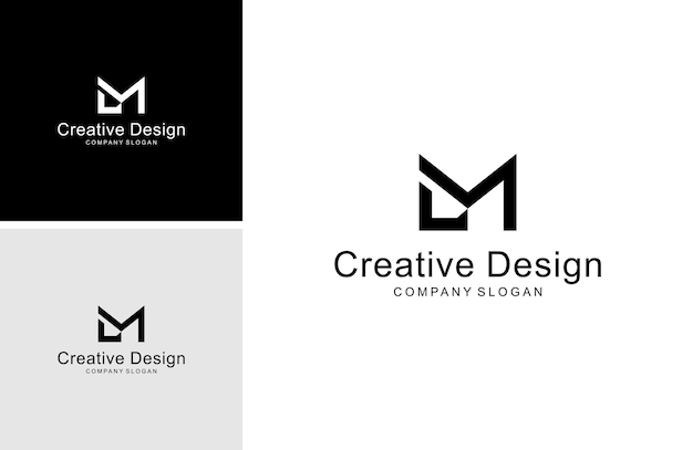 ML logo design with geometric letter design