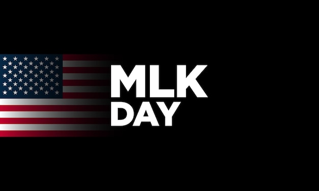 MLK day Vector Design with American Flag