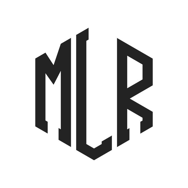 MLR 로고 디자인 초기 글자 MLR 모노그램 로고는 육각형 모양을 사용합니다.