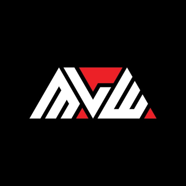 Vettore design del logo triangolare mlw con forma di triangolo mlw triangolo logo design monogramma mlw modello di logo triangolo vettoriale con colore rosso mlw logo triangolari semplice elegante e lussuoso logo mlw