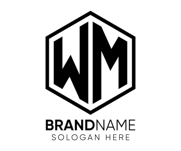 Vector mm brief logo ontwerp vector sjabloon