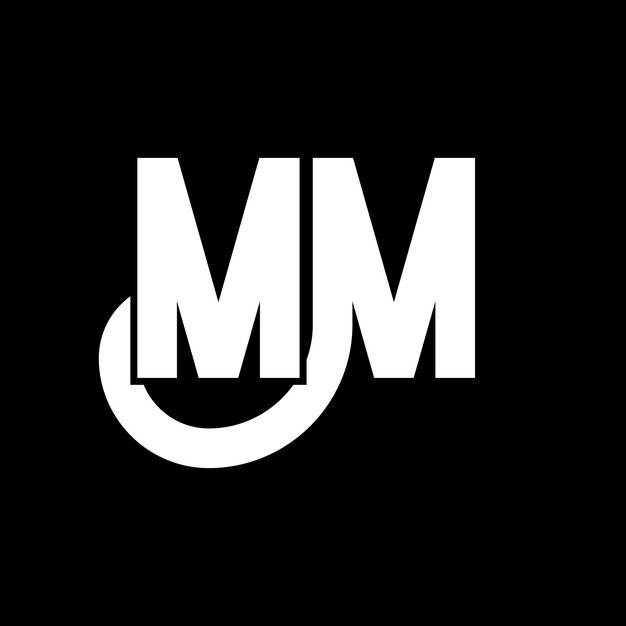 mm letter logo design initial letters mm logo icon abstract letter mm minimal logo design template m m letter design vector with black colors mm logo