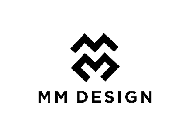 мм дизайн логотипа векторная иллюстрация