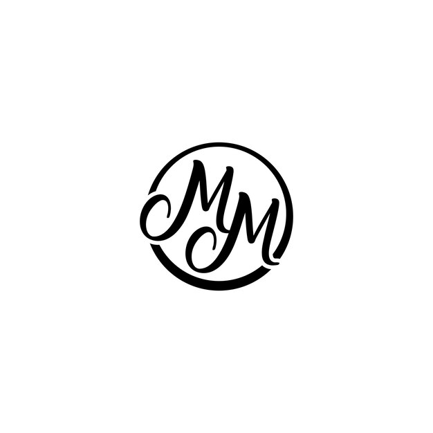 Premium Vector  Mm lettermark monogram circle round logo vector