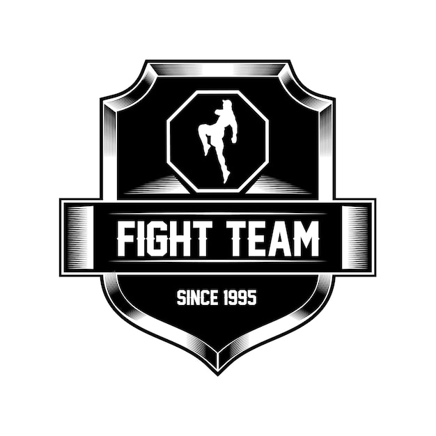 Vettore logo della squadra di combattimento mma