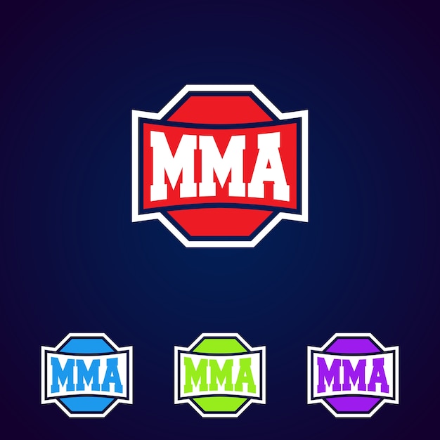 Mma. modern professioneel gemengd het embleemontwerp van de vechtsportensjabloon.