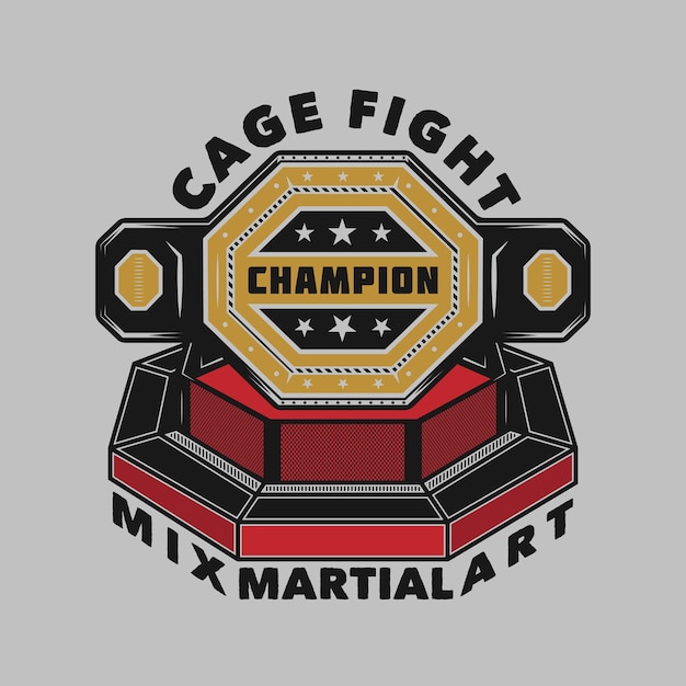 MMA octagon cage fight champion