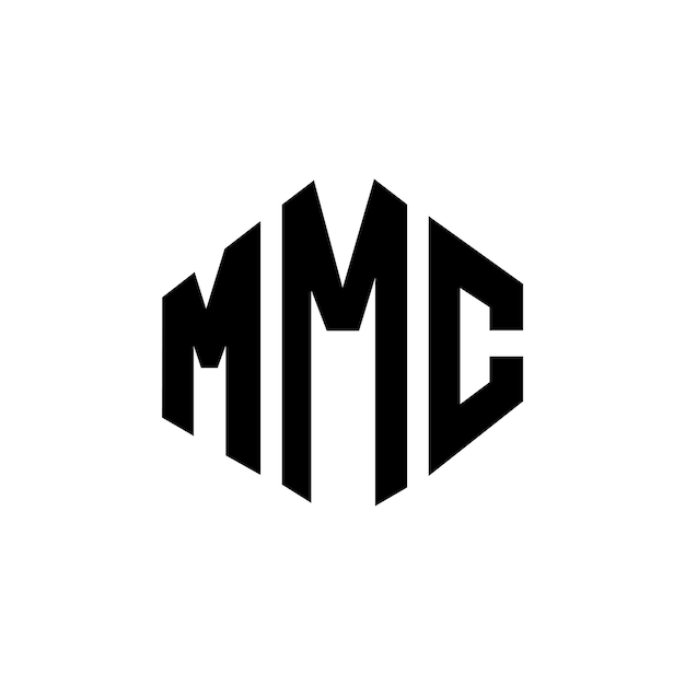 MMCのロゴデザインは多角形MMCのポリゴンCube の形状MMC のヘクサゴンVector のロゴデザイン白と黒の色MMC モノグラムビジネスと不動産のロゴです