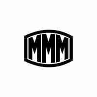 Vector mmm font symbol monogram vector flat letter logo design