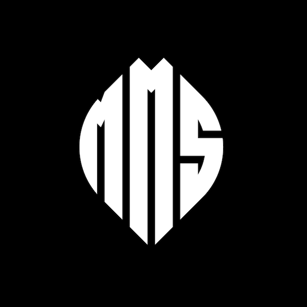 Mms cerchio lettera logo design con forma di cerchio e ellisse mms ellisse lettere con stile tipografico le tre iniziali formano un logo cerchio mms cerchio emblema astratto monogramma lettera segno vettore