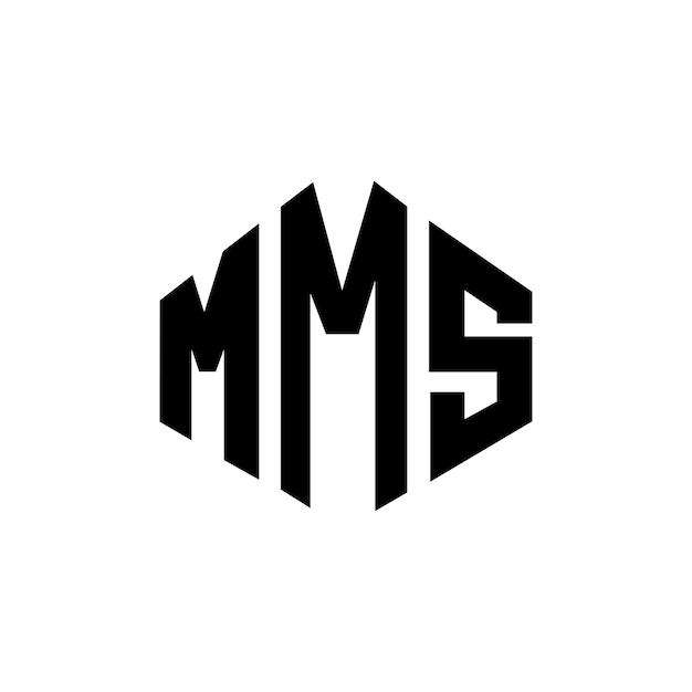Вектор mms дизайн логотипа с многоугольной формой mms дизайн логотипа в форме многоугольника и куба mms шаблоны векторного логотипа шестиугольников белые и черные цвета mms монограмма бизнес и логотип недвижимости