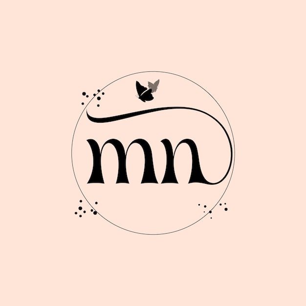 Vector mn initial letter logo modern font