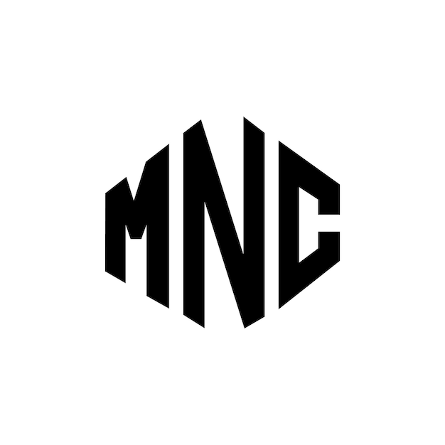 Vector mnc letter logo ontwerp met veelhoek vorm mnc veelhoek en kubus vorm logo ontwerp mnc zeshoek vector logo sjabloon witte en zwarte kleuren mnc monogram bedrijf en vastgoed logo